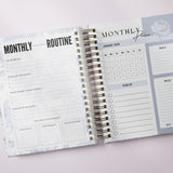 Dreamy Peonies | Daily Spiral Planner |  Custom Start Month |Blue
