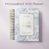 Dreamy Peonies | Daily Spiral Planner |  Custom Start Month |Blue