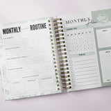 Dreamy Peonies | Daily Spiral Planner |  Custom Start Month |Green