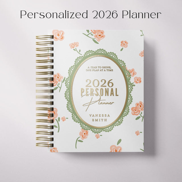 Flowing Flowers | Weekly Spiral Planner | Green