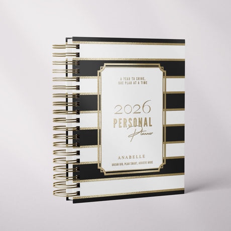 City Stripes | Weekly Spiral Planner |  Custom Start Month |Black