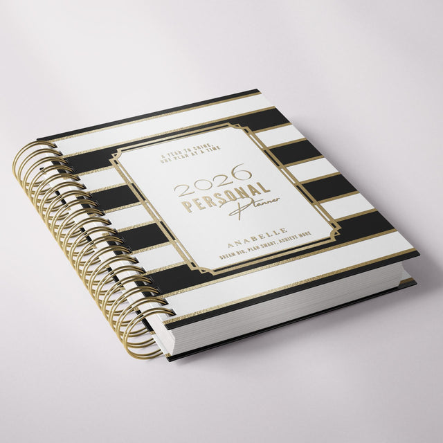 City Stripes | Weekly Spiral Planner |  Custom Start Month |Black