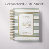 City Stripes | Weekly Spiral Planner |  Custom Start Month |Green
