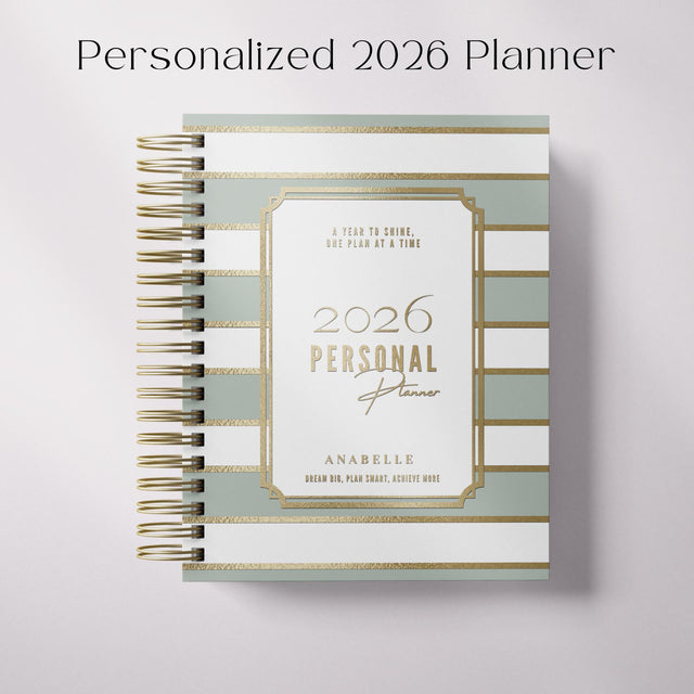 City Stripes | Weekly Spiral Planner |  Custom Start Month |Green