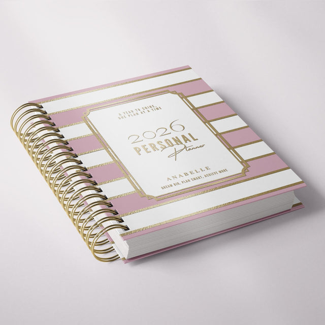 City Stripes | Weekly Spiral Planner |  Custom Start Month |Pink