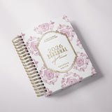 Floral Damask | Weekly Spiral Planner |  Custom Start Month |Pink