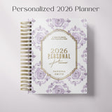 Floral Damask | Weekly Spiral Planner |  Custom Start Month |Violet