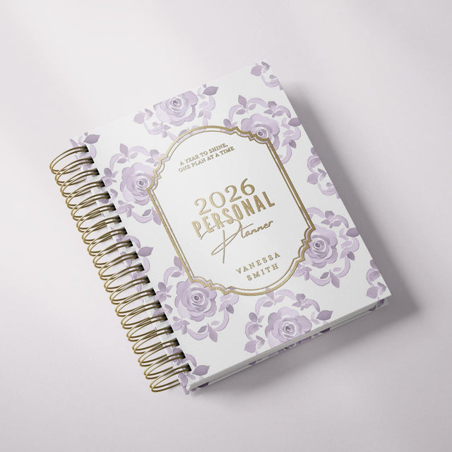 Floral Damask | Weekly Spiral Planner |  Custom Start Month |Violet