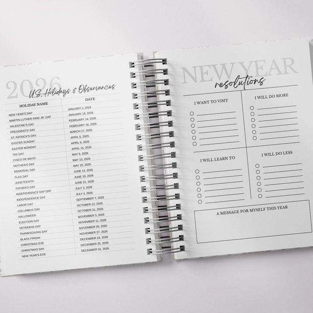 Classic Damask | Weekly Spiral Planner |  Custom Start Month |Pink
