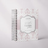 Classic Damask | Weekly Spiral Planner |  Custom Start Month |Pink