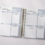 Dreamy Peonies | Daily Spiral Planner |  Custom Start Month |Blue