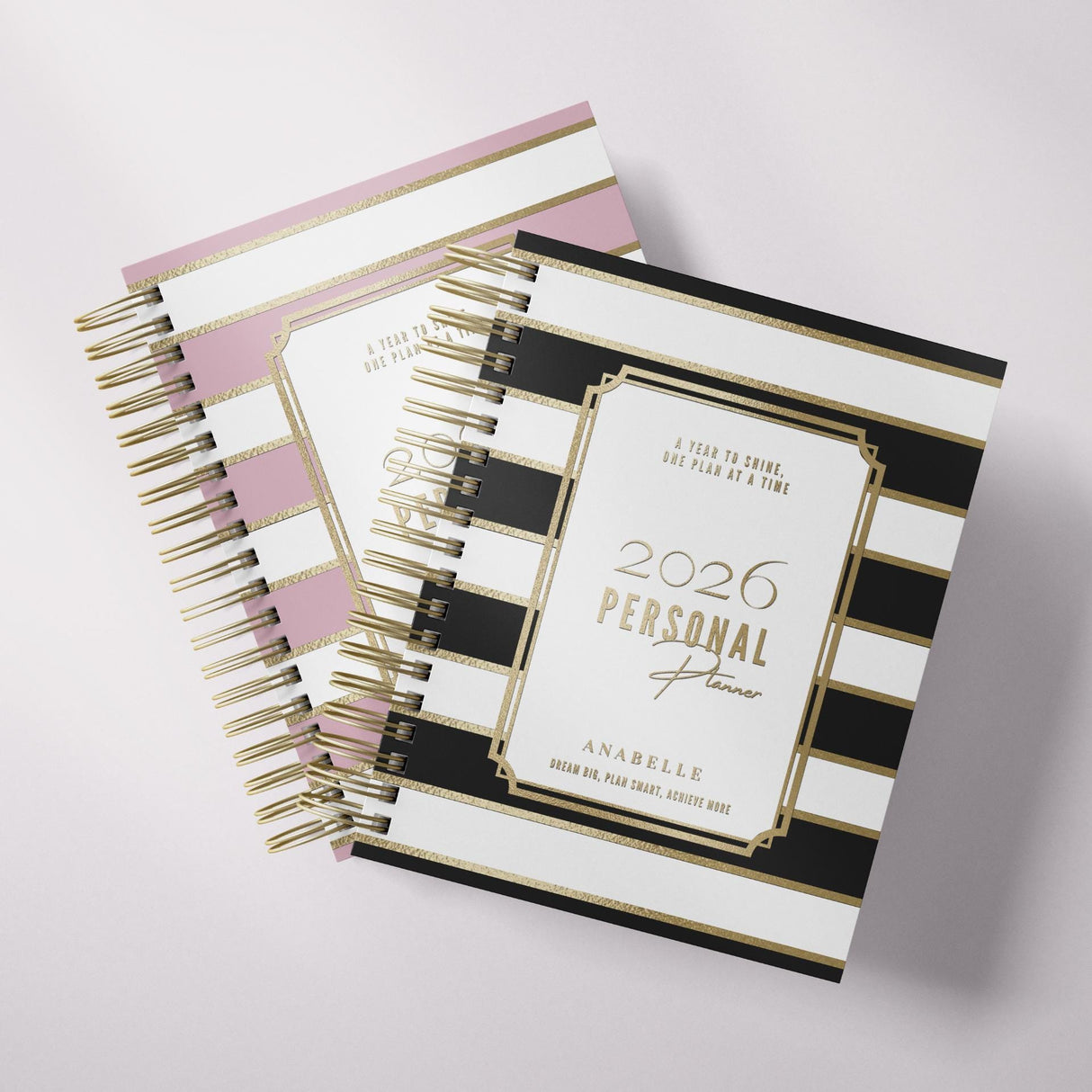 DAILY - City Stripes - Spiral Planner - Custom Start Month - Black - view 6