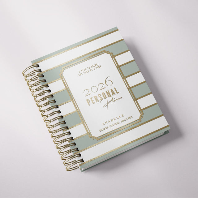 City Stripes | Weekly Spiral Planner |  Custom Start Month |Green