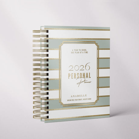 City Stripes | Weekly Spiral Planner |  Custom Start Month |Green