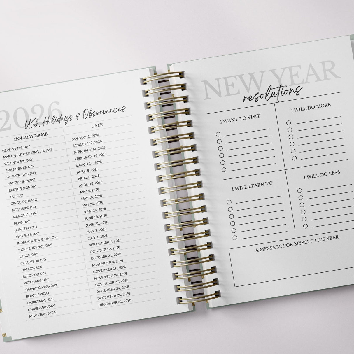 DAILY - City Stripes - Spiral Planner - Custom Start Month - Pink - view 3