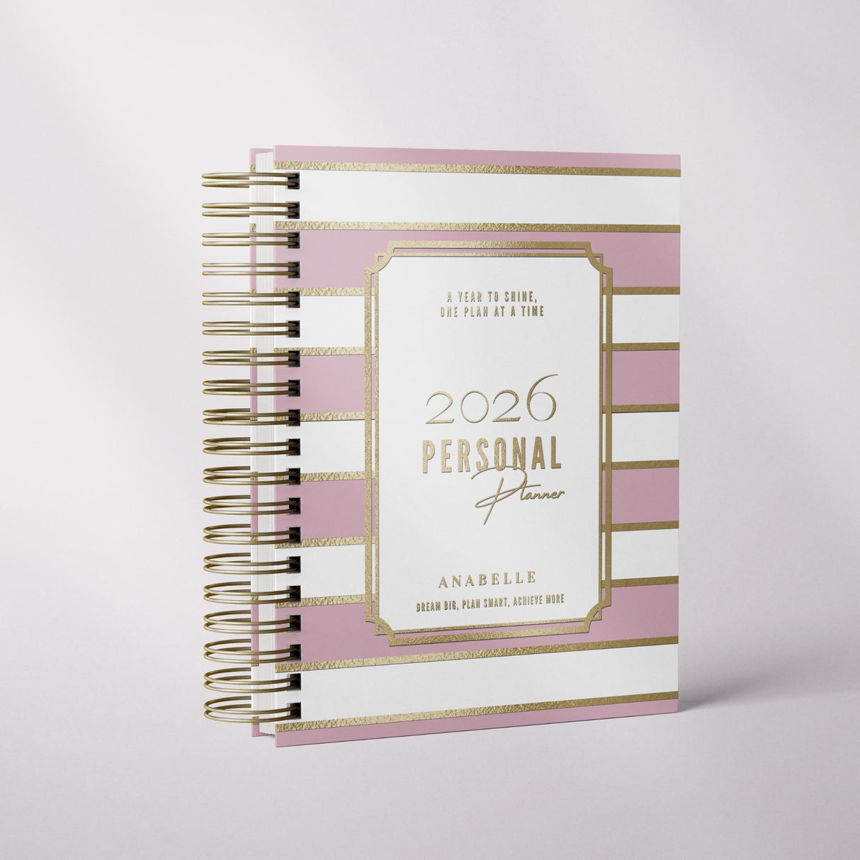 DAILY - City Stripes - Spiral Planner - Custom Start Month - Pink - view 5