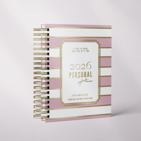 City Stripes | Weekly Spiral Planner |  Custom Start Month |Pink