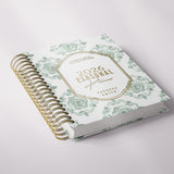 Floral Damask | Weekly Spiral Planner |  Custom Start Month |Green