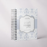 Classic Damask | Weekly Spiral Planner |  Custom Start Month |Blue