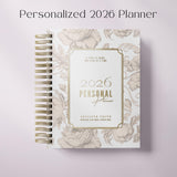 Dreamy Peonies | Daily Spiral Planner |  Custom Start Month |Tan