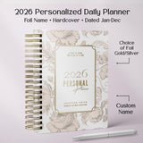 Dreamy Peonies | Daily Spiral Planner |  Custom Start Month |Tan