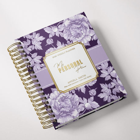 Dark Marigolds | Weekly Spiral Planner |  Custom Start Month |Violet