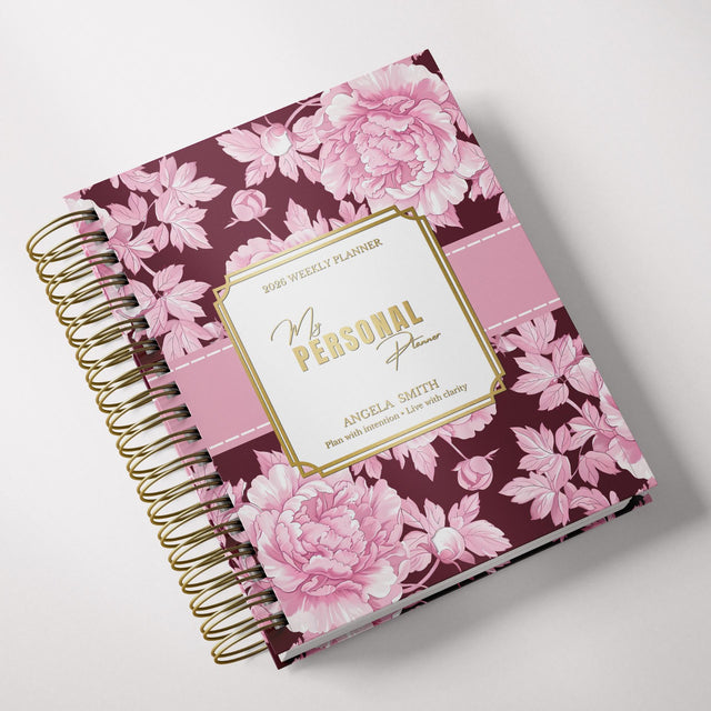 Dark Marigolds | Weekly Spiral Planner |  Custom Start Month |Pink