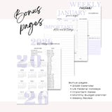 Light Marigolds | Weekly Spiral Planner |  Custom Start Month |Violet