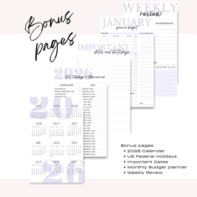 Light Marigolds | Weekly Spiral Planner |  Custom Start Month |Violet