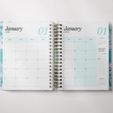 Light Marigolds | Weekly Spiral Planner |  Custom Start Month |Teal