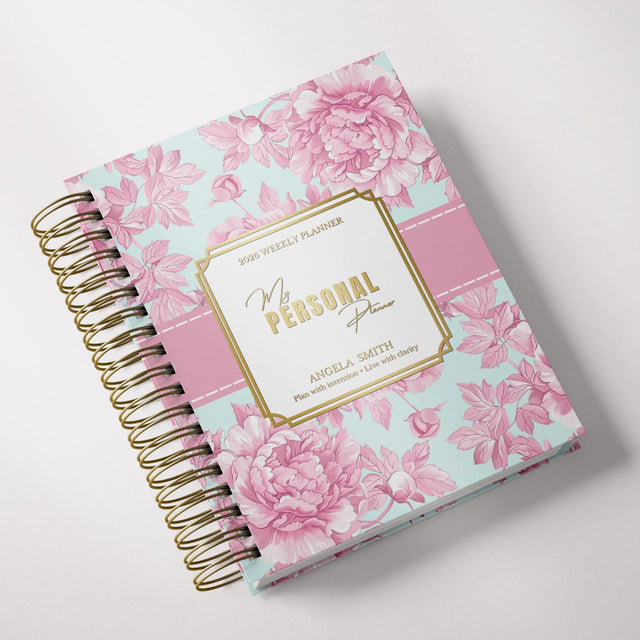 Light Marigolds | Weekly Spiral Planner |  Custom Start Month |Pink