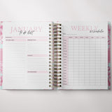 Light Marigolds | Weekly Spiral Planner |  Custom Start Month |Pink