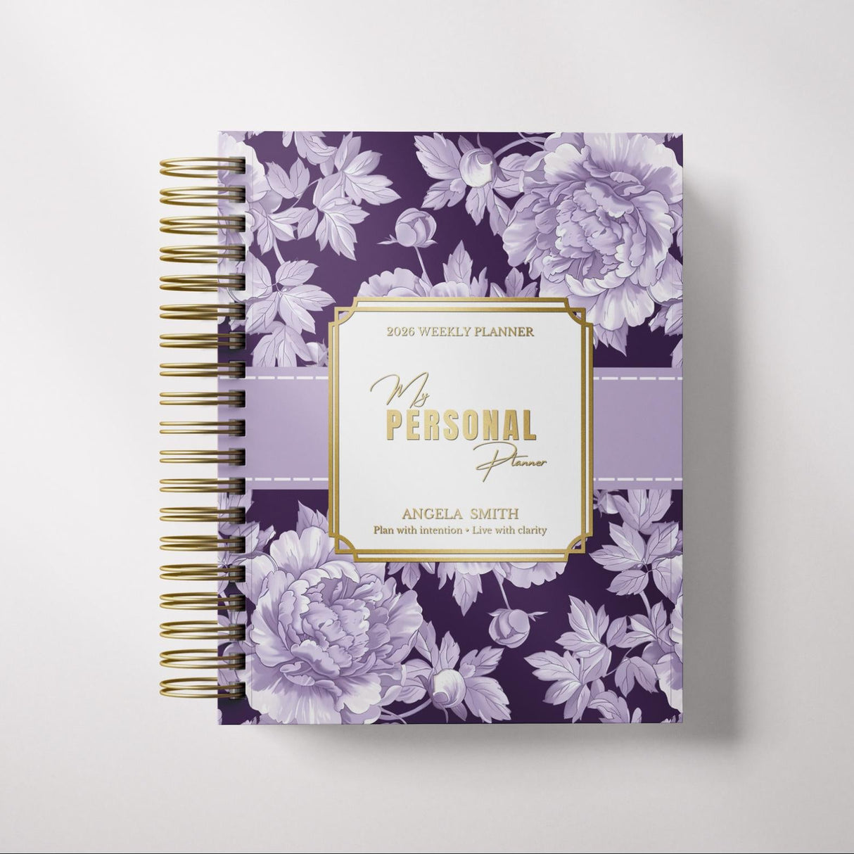 Weekly - Dark Marigolds - Spiral Planner - Custom Start Month - Violet