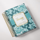 Dark Marigolds | Weekly Spiral Planner | Custom Start Month | Teal