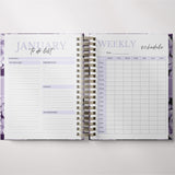 Dark Marigolds | Weekly Spiral Planner |  Custom Start Month |Violet
