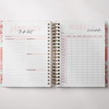 Light Marigolds | Weekly Spiral Planner |  Custom Start Month |Peach