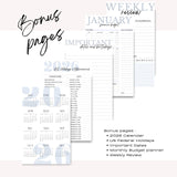 Light Marigolds | Weekly Spiral Planner |  Custom Start Month |Blue