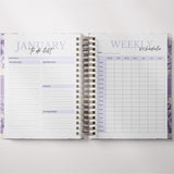 Light Marigolds | Weekly Spiral Planner |  Custom Start Month |Violet