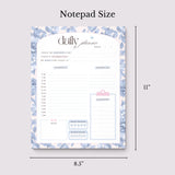 Light Marigolds | Daily Planner Notepad | Blue
