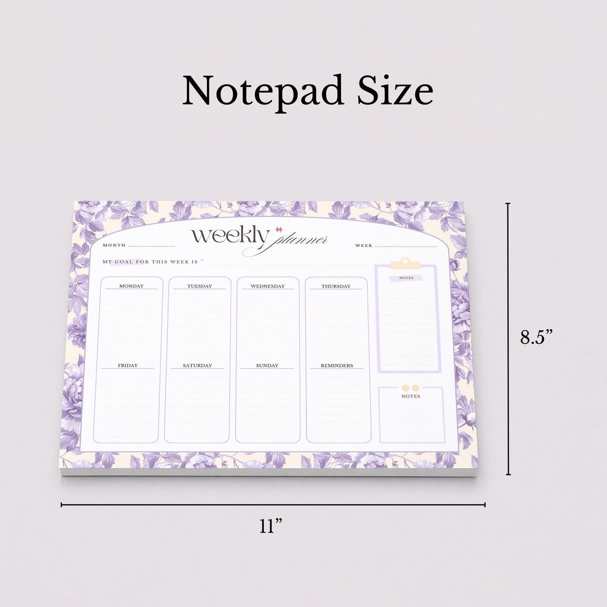 Weekly Planner Notepad - Light Marigolds - Lilac - view 6