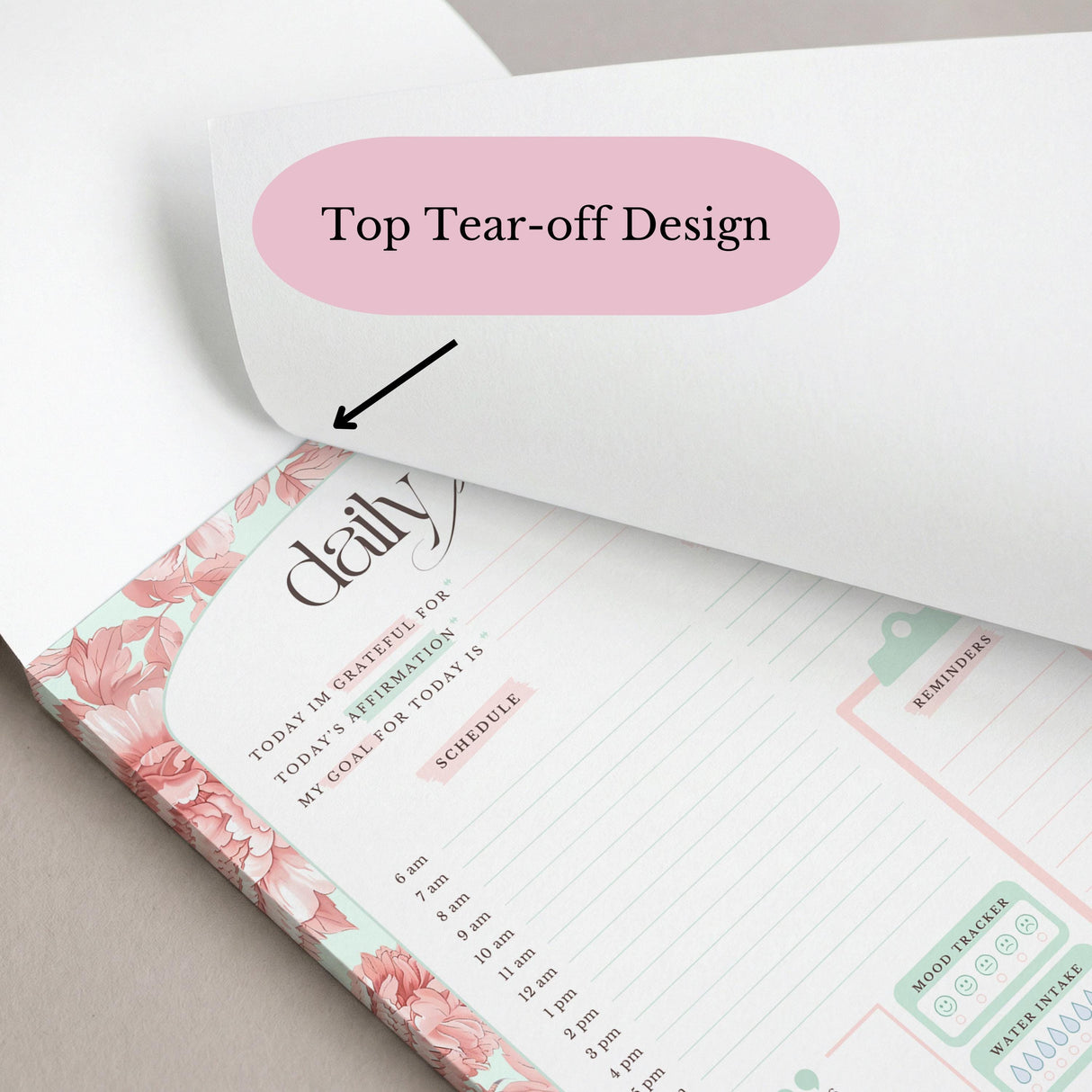 Daily Planner Notepad - Light Marigolds - Peach - view 3