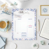 Light Marigolds | Daily Planner Notepad | Blue