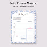 Light Marigolds | Daily Planner Notepad | Blue