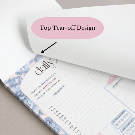Light Marigolds | Daily Planner Notepad | Blue
