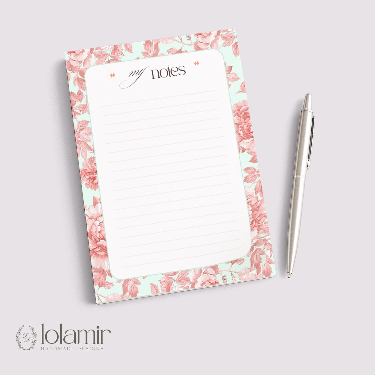 "My Notes" 5x7 Notepad - Light Marigolds - Peach