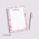 Floral To Do List Notepad | Pink Peony Checklist Pad (5x7 Inches)