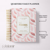 Wispy Feathers Quarterly Planner | Weekly Spiral Planner | Pink