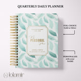 Wispy Feathers Quarterly  | Weekly Spiral Planner | Teal