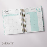 Wispy Feathers Quarterly  | Weekly Spiral Planner | Teal