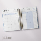 Wispy Feathers Quarterly | Weekly Spiral Planner | Blue